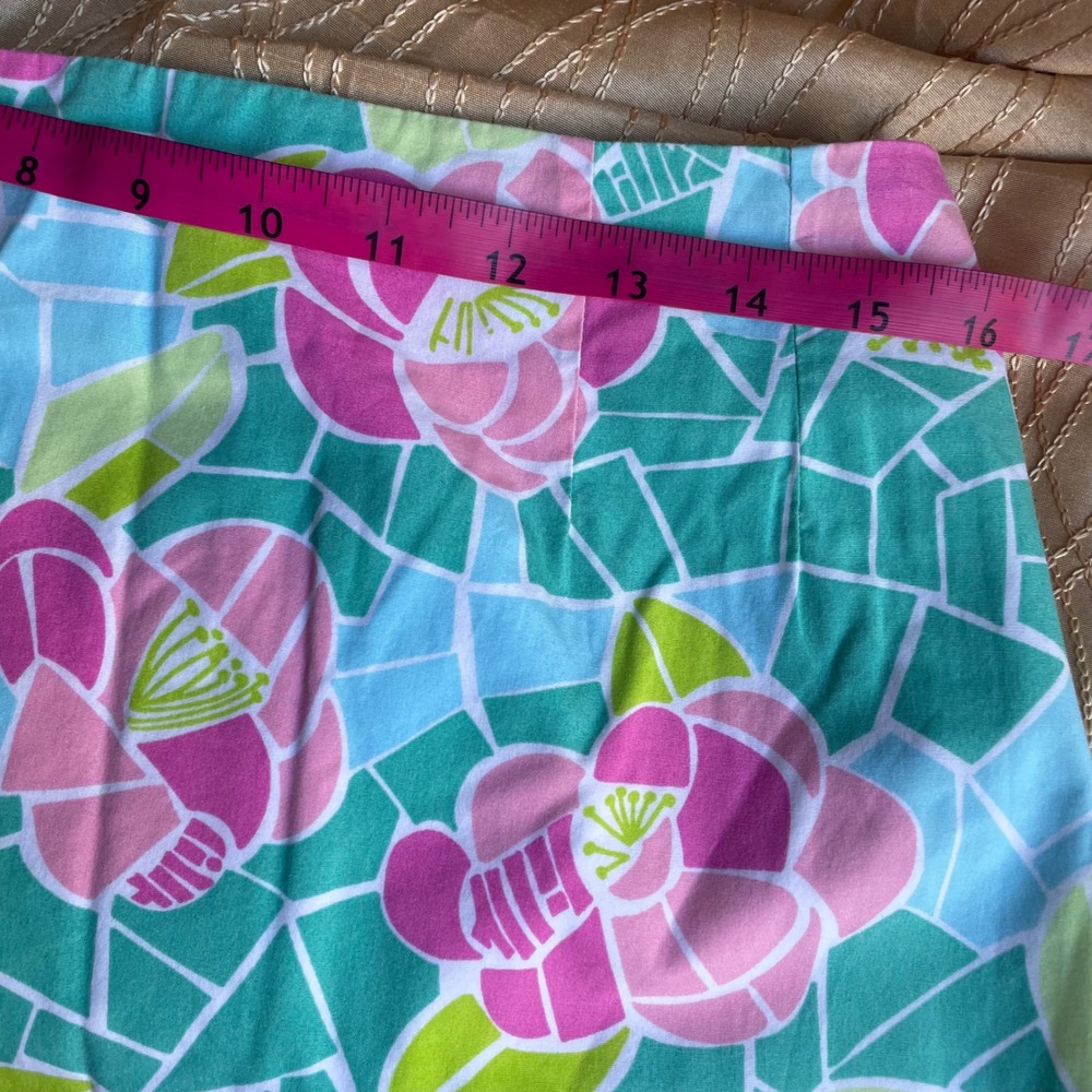 Lilly Pulitzer Cote d'azure lined Mini Skirt Colorful‎ Cotton Blend Casual sz 10 - Picture 9 of 10